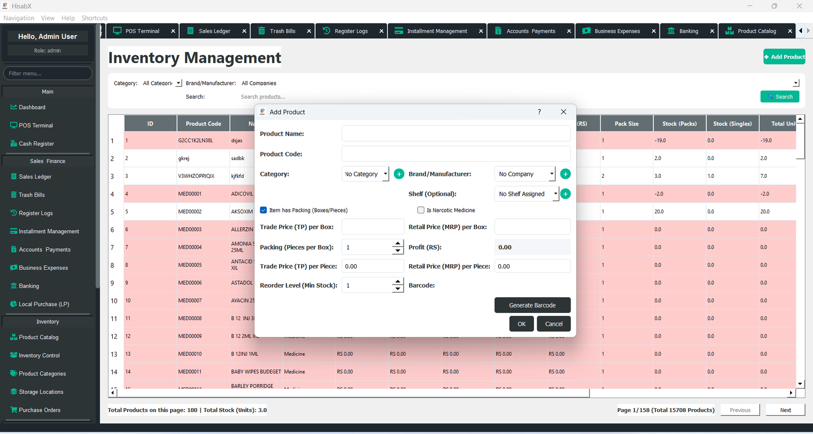 HisabX Add Product